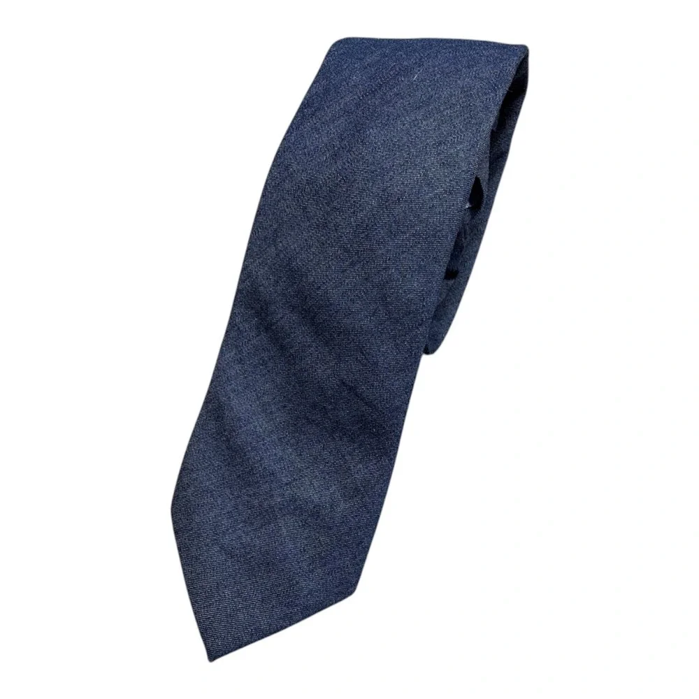 Tommy Hilfiger Mens Necktie Bundle Set of 3 Plaid Geometric Solid Blue Yellow